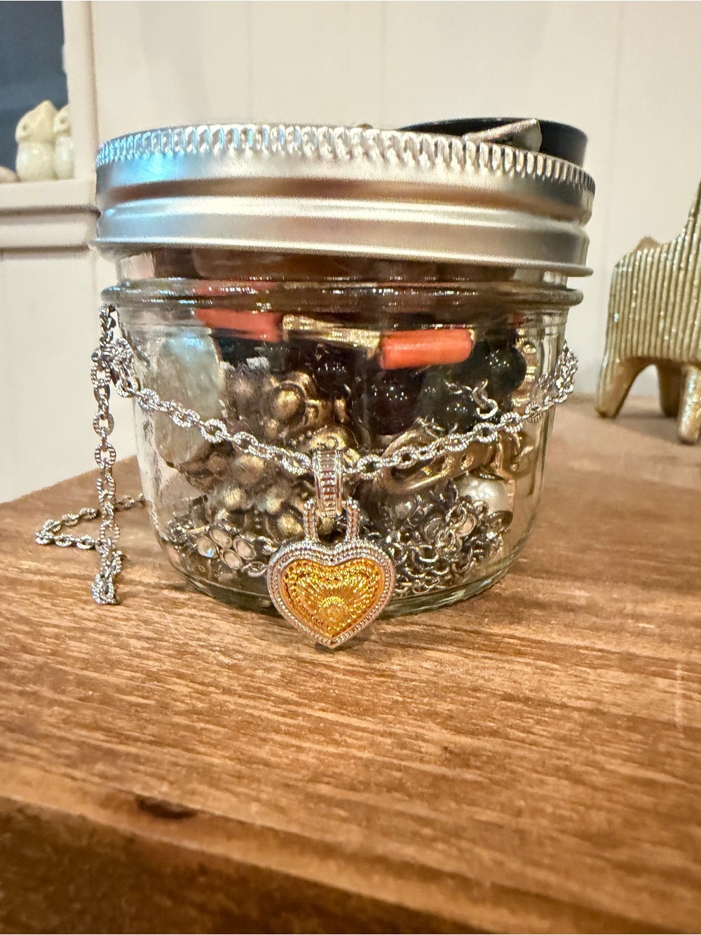 Heart of Gold lucky Anthropologie mystery jewelry jar